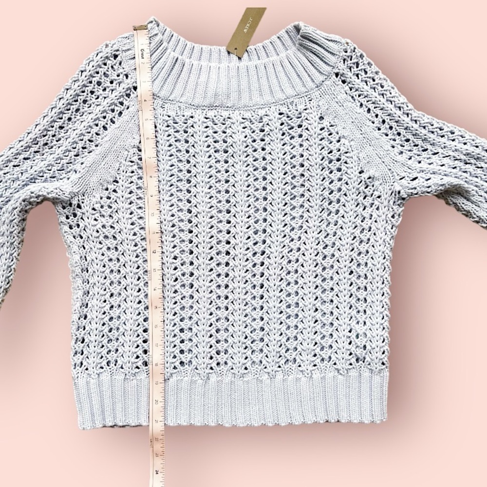 J. CREW Wide-neck beach sweater with pointelle stitch Sz. XXS NWT - Picture 7 of 10